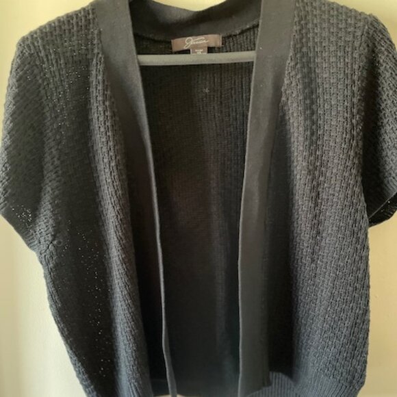 Jessica VTG Black Short Sleeved Cropped Sweater - Size 2X - Picture 2 of 11